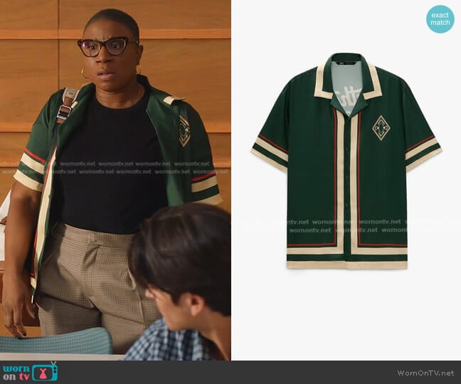 Zara Contrast Button Shirt worn by Henrietta Wilson (Aisha Hinds) on 9-1-1