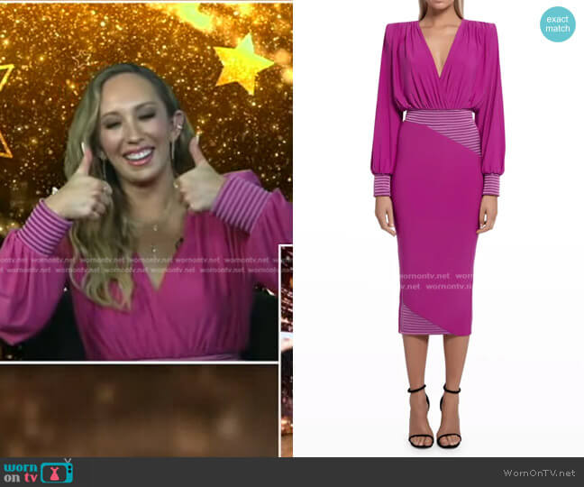 Zhivago Lover Man Cocktail Dress with Satin Panels worn by Cheryl Burke on Good Morning America