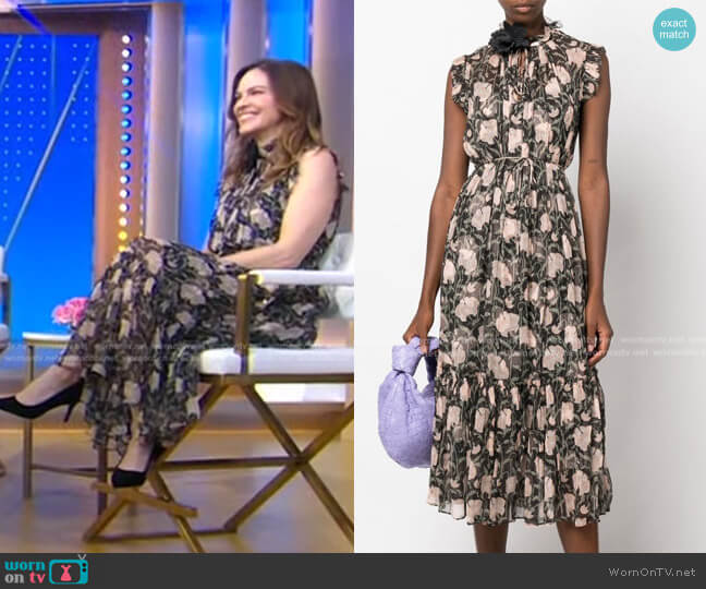 Zimmermann Kaleidoscope Flutter Dress worn by Hilary Swank on Good Morning America