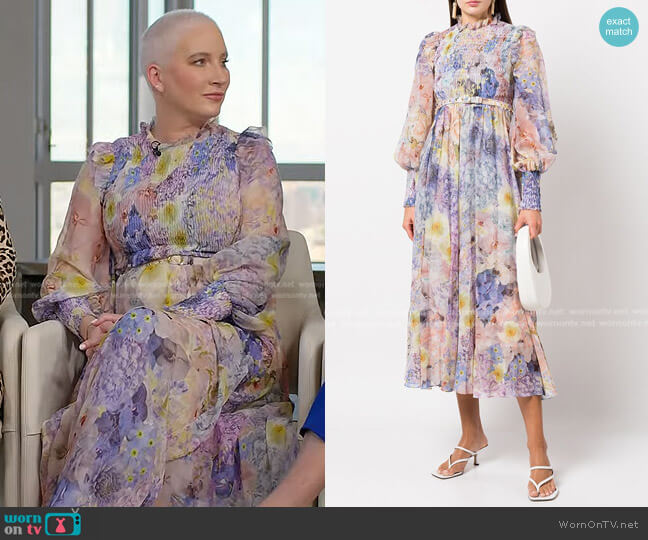 Zimmermann Floral-Print Long-Sleeve Dress worn by Clea Shearer on Today