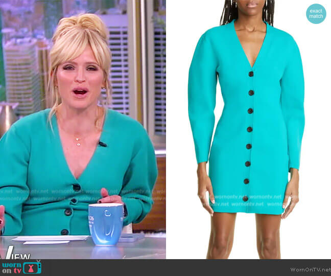 A.L.C. Nate Button Front Sweater Dress worn by Sara Haines on The View