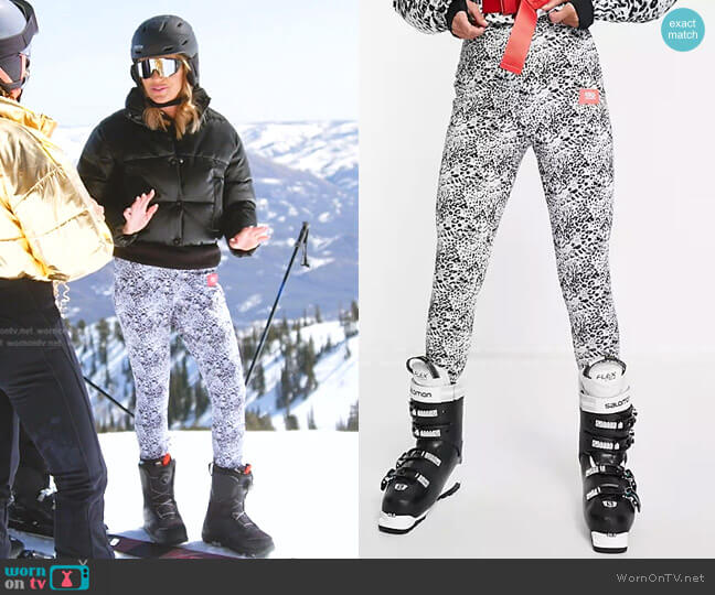 Asos 4505 Skinny Ski Pants with Stirrup in Mono Animal worn by Whitney Rose on The Real Housewives of Salt Lake City