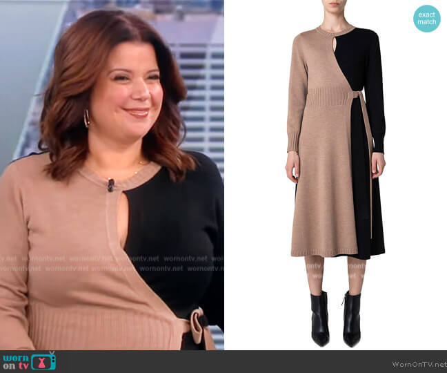 Akris Punto Wool Two-Tone Wrap Dress worn by Ana Navarro on The View