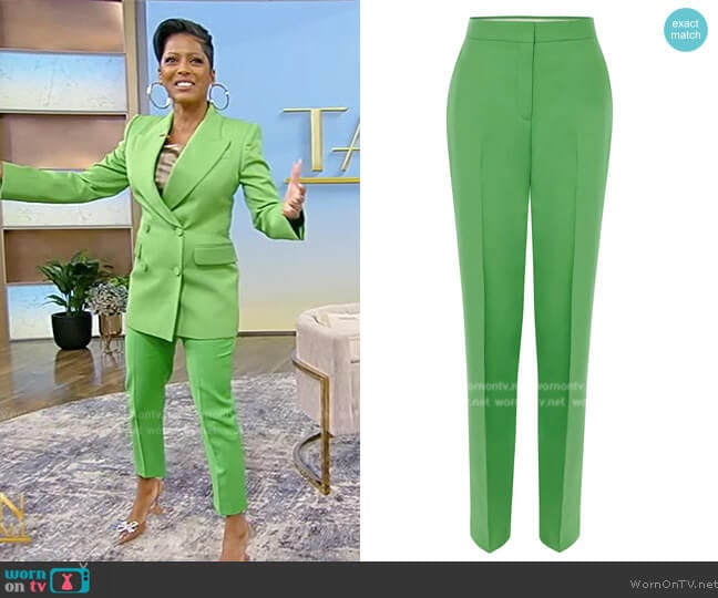 Alexander McQueen High-Waisted Cigarette Pants worn by Tamron Hall on Tamron Hall Show