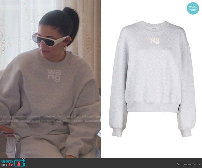 Alexander Wang Logo-print cotton sweatshirt worn by Kylie Jenner (Kylie Jenner) on The Kardashians