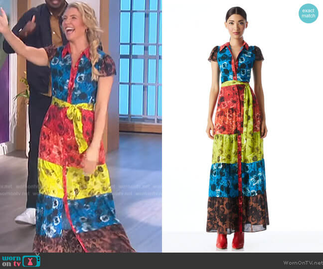 Alice + Olivia Miranda Tiered Maxi Dress worn by Amanda Kloots on The Talk