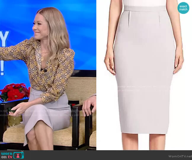 Roland Mouret Arreton Pencil Skirt worn by Kelly Ripa on Live with Kelly and Mark