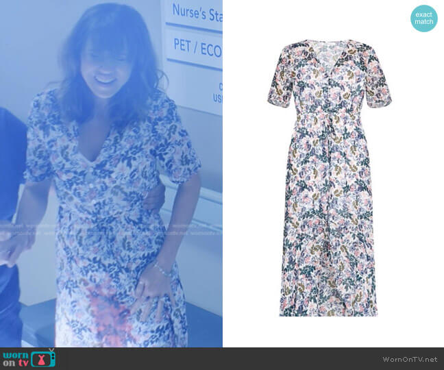 Bcbgeneration Sunprint Floral Maxi Dress worn by Judy Hale (Linda Cardellini) on Dead to Me