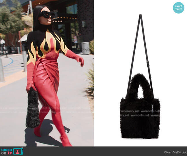 Balenciaga Faux-Fur Everyday Tote worn by Kim Kardashian (Kim Kardashian) on The Kardashians