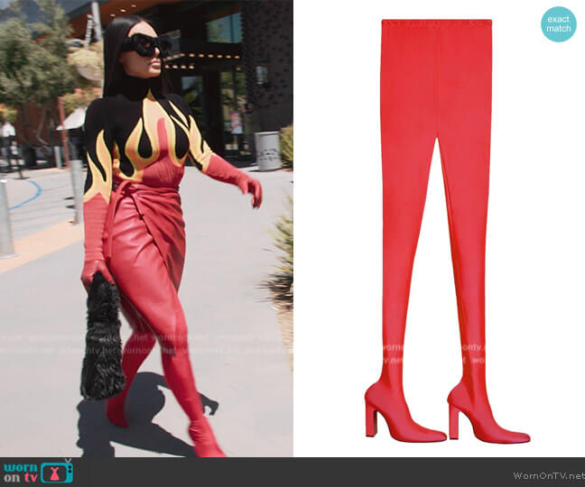 Balenciaga Block-heel Pantaleggings worn by Kim Kardashian (Kim Kardashian) on The Kardashians
