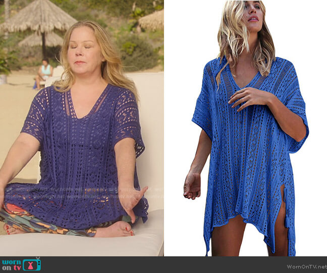 WornOnTV Jen s blue lace coverup on Dead to Me Christina