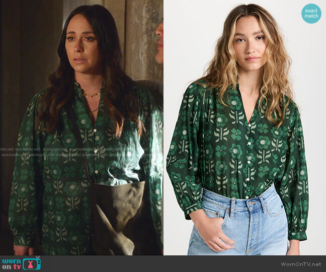 Birds of Paradis Quincy Blouse worn by Maddie Kendall (Jennifer Love Hewitt) on 9-1-1