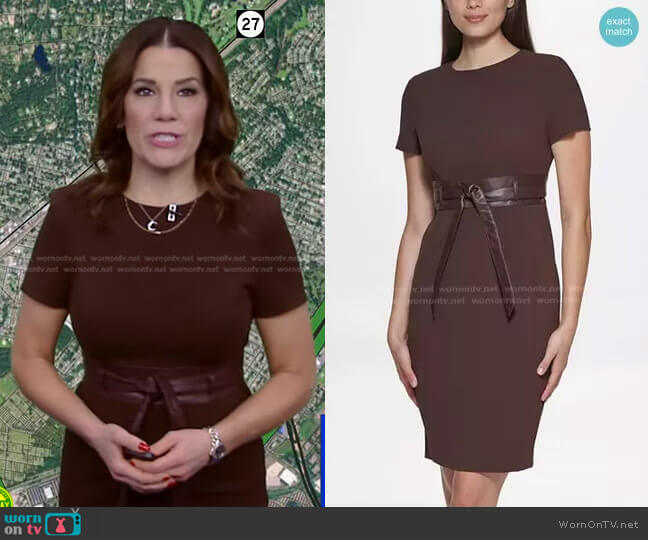 WornOnTV: Heather's brown leather belt dress on Good Morning America |  Heather O'Rourke | Clothes and Wardrobe from TV