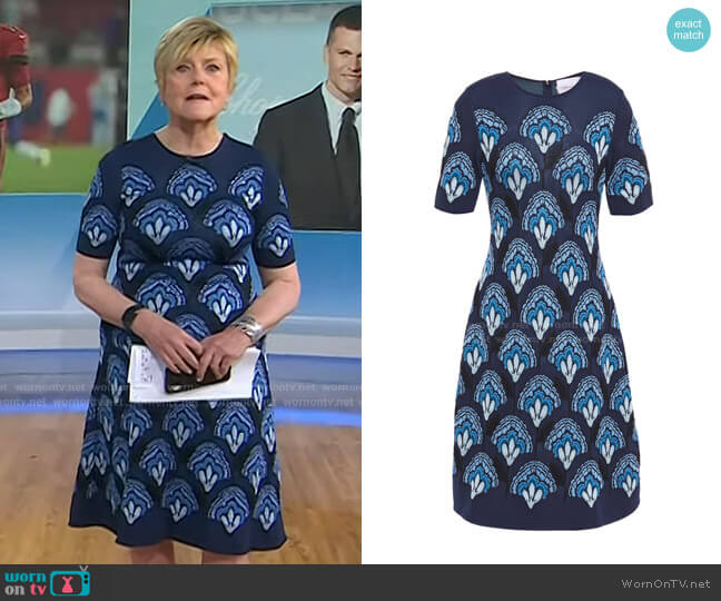 Carolina Herrera Jacquard-knit Dress worn by Anne Thompson on Today