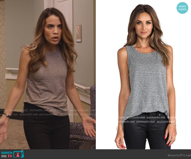 Current/Elliott The Muscle Tank in Heather worn by (Natalie Morales) on Dead to Me