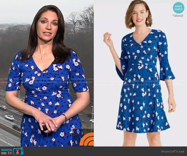 Draper James Floral A-Line Bell Sleeve Dress worn by Maria Larosa on Today