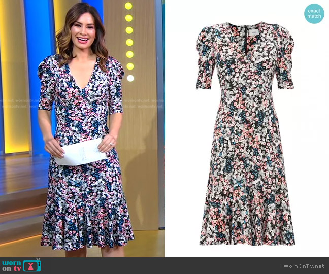 WornOnTV: Rebecca’s floral v-neck dress on Good Morning America ...