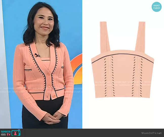 Sandro Figari Cropped Knit Camisole worn by Vicky Nguyen on Today