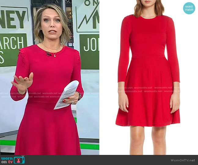 Fit & Flare Sweater Dress by Eliza J worn by Dylan Dreyer on Today