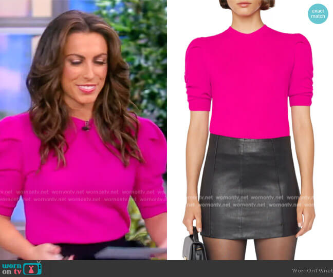 Frame Ruched Sleeve Recycled Cashmere Blend Sweater worn by Alyssa Farah Griffin on The View