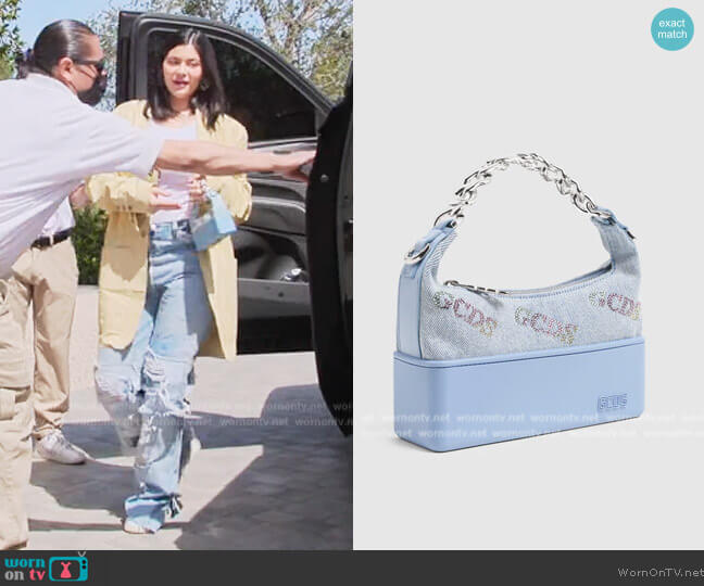 GCDS Bling Denim Matilda Bag worn by Kylie Jenner (Kylie Jenner) on The Kardashians