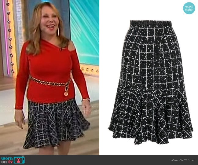 Giambattista Valli Woven Flared Skirt worn by Marlo Thomas on Sherri