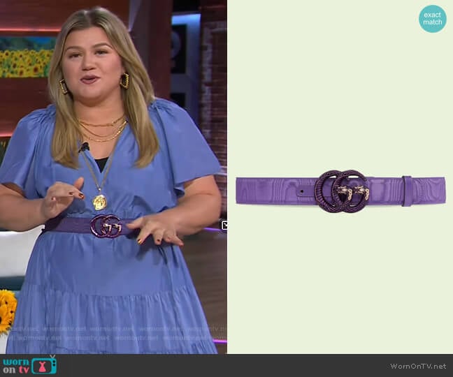 Gucci Belt with Double G snake buckle worn by Kelly Clarkson on The Kelly Clarkson Show