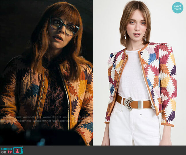 Isabel Marant Etoile Hafileal Quilt Jacket worn by Marilyn Thornhill (Christina Ricci) on Wednesday
