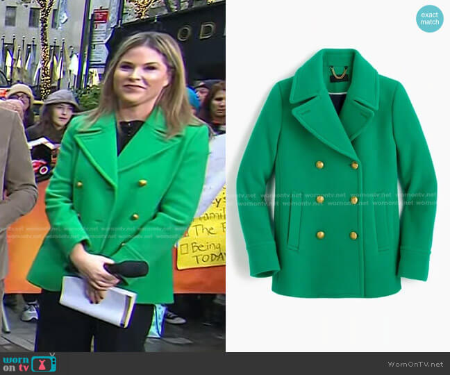 WornOnTV: Jenna’s green peacoat on Today | Jenna Bush Hager | Clothes ...