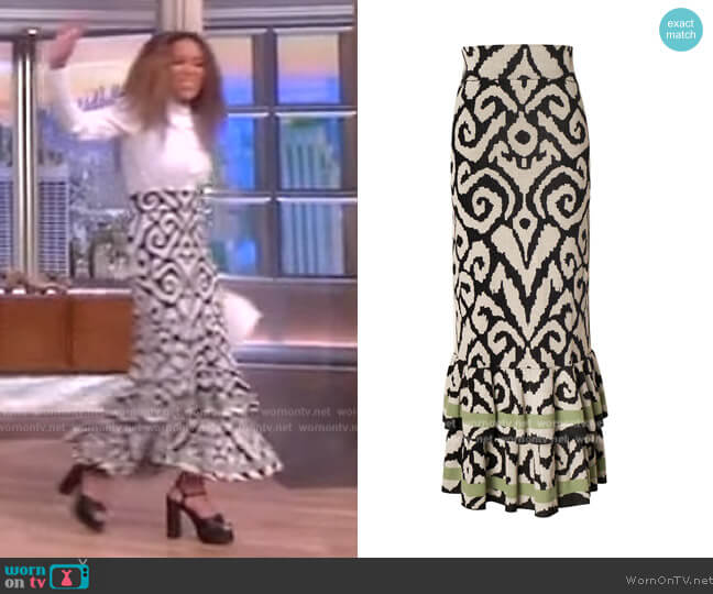 Johanna Ortiz The Stream Cotton Midi-Skirt worn by Sunny Hostin on The View