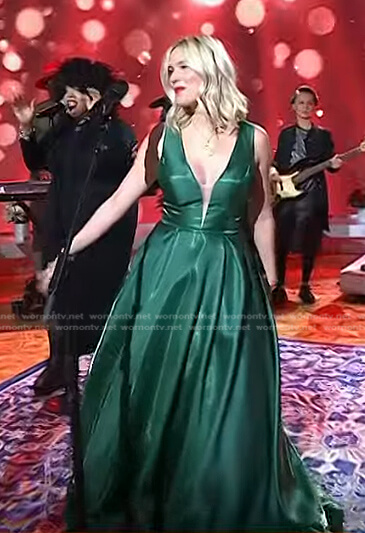 Joss Stone's green satin gown on Today