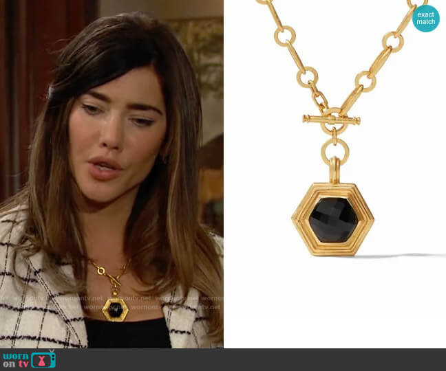 Julie Vos Palladio Statement Necklace worn by Steffy Forrester (Jacqueline MacInnes Wood) on The Bold and the Beautiful