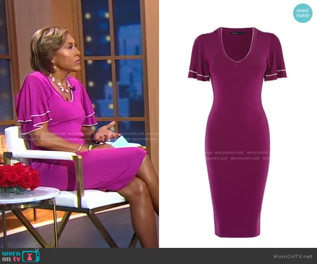 Knitted Midi Dress by Karen Millen worn by Robin Roberts on Good Morning America