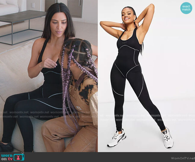 Motif contour jumpsuit in black by Lapp worn by Kim Kardashian (Kim Kardashian) on The Kardashians