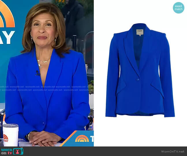 L'Agence Chamberlain Blazer in Pop Blue worn by Hoda Kotb on Today