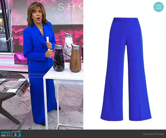 L'Agence Pilar Wide Leg Pants in Pop Blue worn by Hoda Kotb on Today