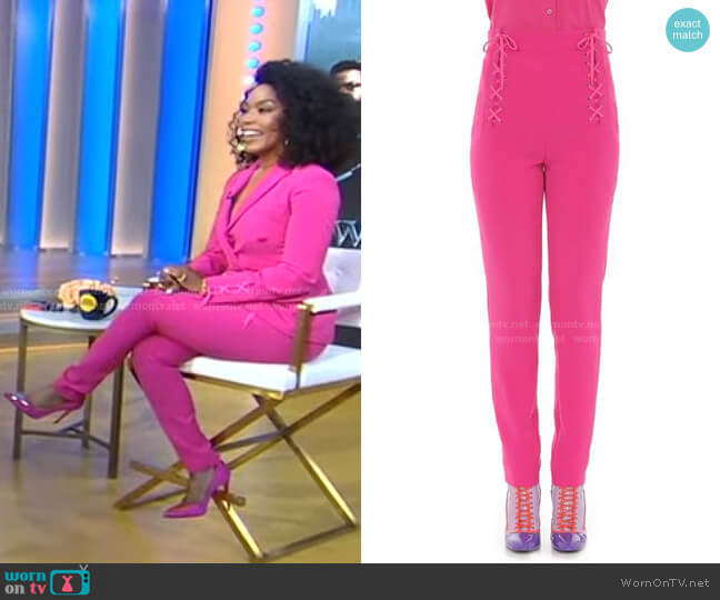 WornOnTV: Angela Bassett’s pink lace-up blazer and pants on Good ...