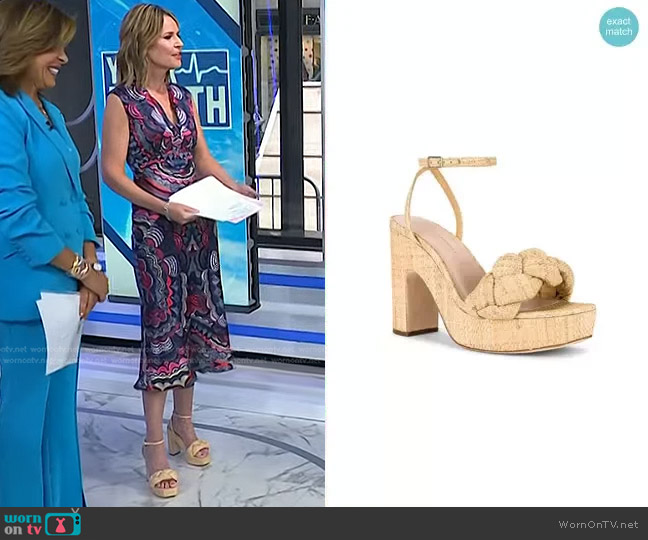 Loeffler Randall Fae Platform Heel Sandals worn by Savannah Guthrie on Today