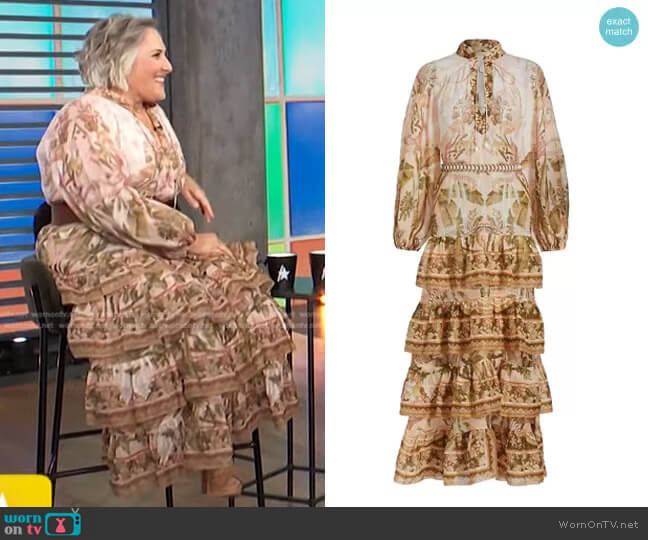 Zimmermann Lyre Tiered Maxi Dress worn by Ricki Lake on Access Hollywood
