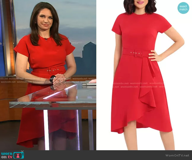 WornOnTV: Maria’s red belted flare dress on Today | Maria Larosa ...