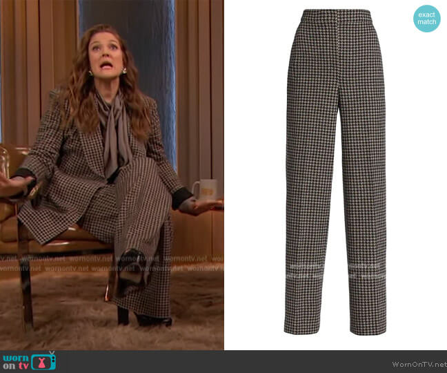 Max Mara Locri Houndstooth Pants worn by Drew Barrymore on The Drew Barrymore Show