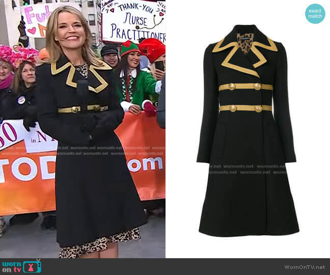 Military Coat by Dolce & Gabbana worn by Savannah Guthrie on Today