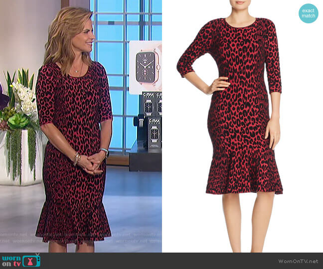 Milly Textured Leopard-Print Dress worn by Natalie Morales on The Talk