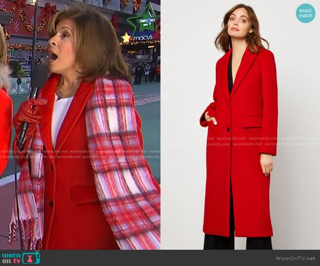 Bcbgmaxazria Notch Collar Single Breasted Riding Coat worn by Hoda Kotb on Today