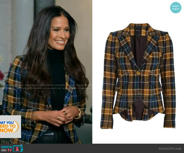 WornOnTV: Rocsi Diaz’s blue and orange plaid blazer on Good Morning