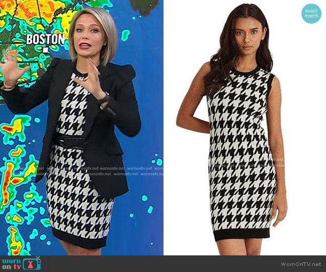 Polo Ralph Lauren Sleeveless Houndstooth Sweater Dress worn by Dylan Dreyer on Today
