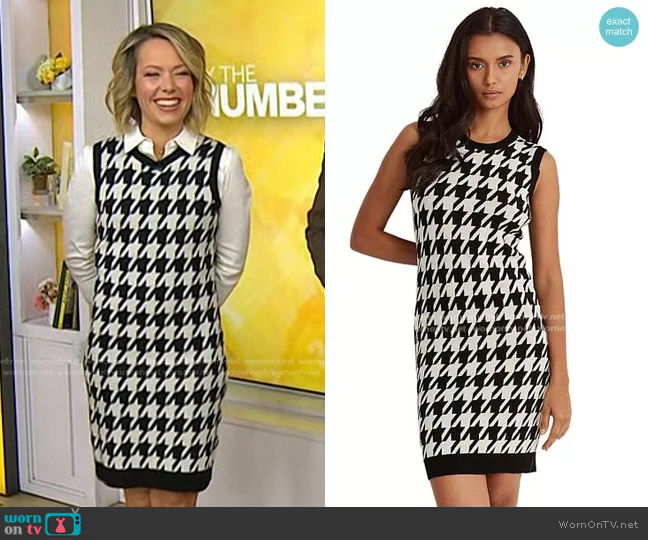 Polo Ralph Lauren Sleeveless Houndstooth Sweater Dress worn by Dylan Dreyer on Today