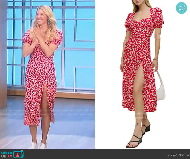 Reformation Lacey Dress worn by Amanda Kloots on The Talk