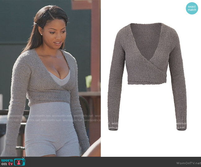 Skims Cozy Knit Wrap Top worn by Thea (Camille Hyde) on All American Homecoming
