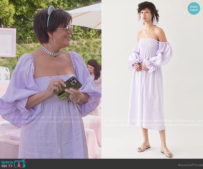 Sleeper Atlanta Linen Dress worn by Kris Jenner (Kris Jenner) on The Kardashians